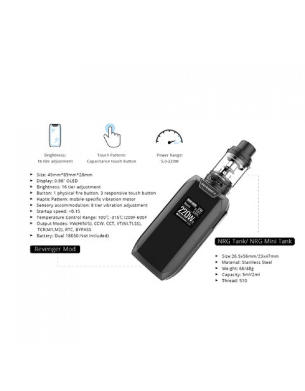 Vaporesso Revenger X 220W TC Starter Kit (w/ NRG Tank)